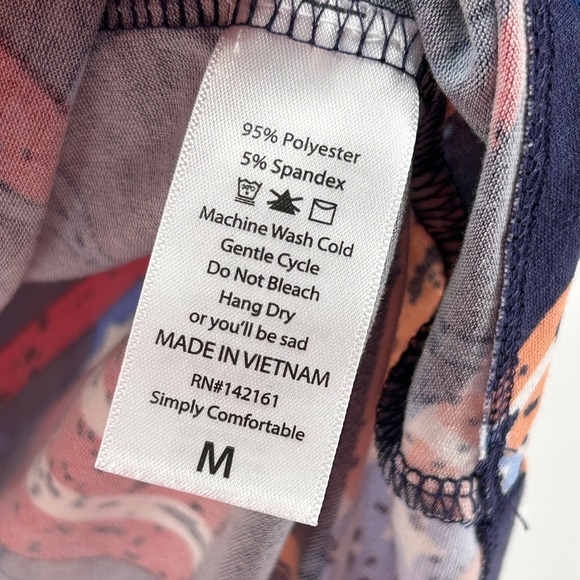 LuLaRoe Tunic Top Oversized M Navy Blue Patriotic Uncle Sam Hat Stars 4th July - Picture 4 of 7